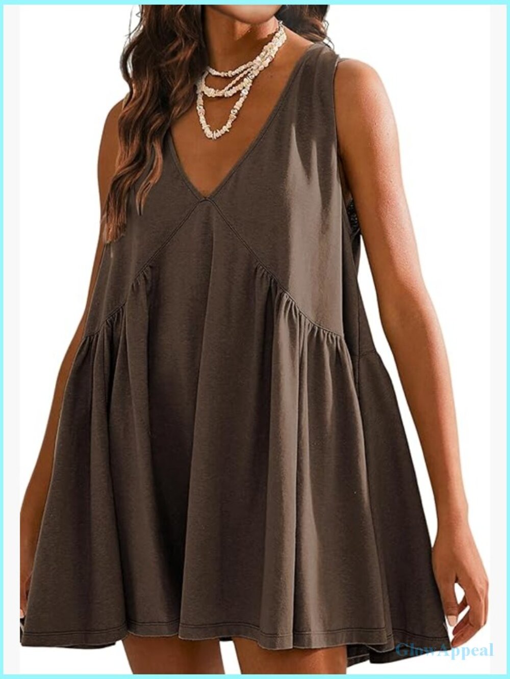 Sleeveless Mini Sundress with Pockets Loose Fit Babydoll Casual Summer Dress